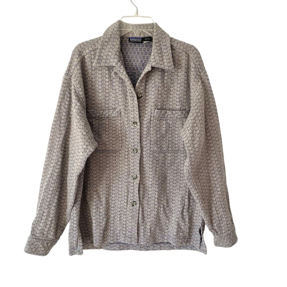 Patagonia Gray Womens Organic Cotton Button Down Shirt size medium